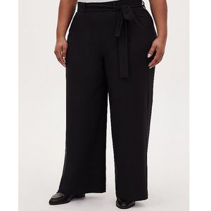 Torrid Black Crepe Self Tie Wide Leg Pant